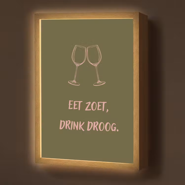 Lightbox - Wandlamp - Roze - Groen - Wijn - Quote — 1