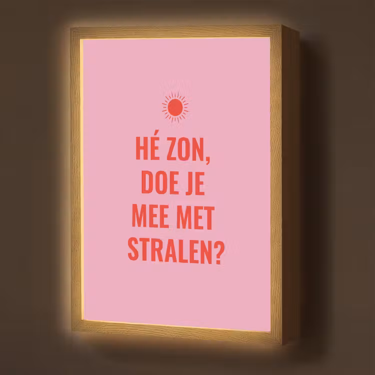 Lightbox - Wandlamp - Roze - Zon - Quote — 1
