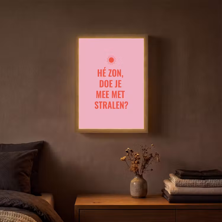 Lightbox - Wandlamp - Roze - Zon - Quote — 3