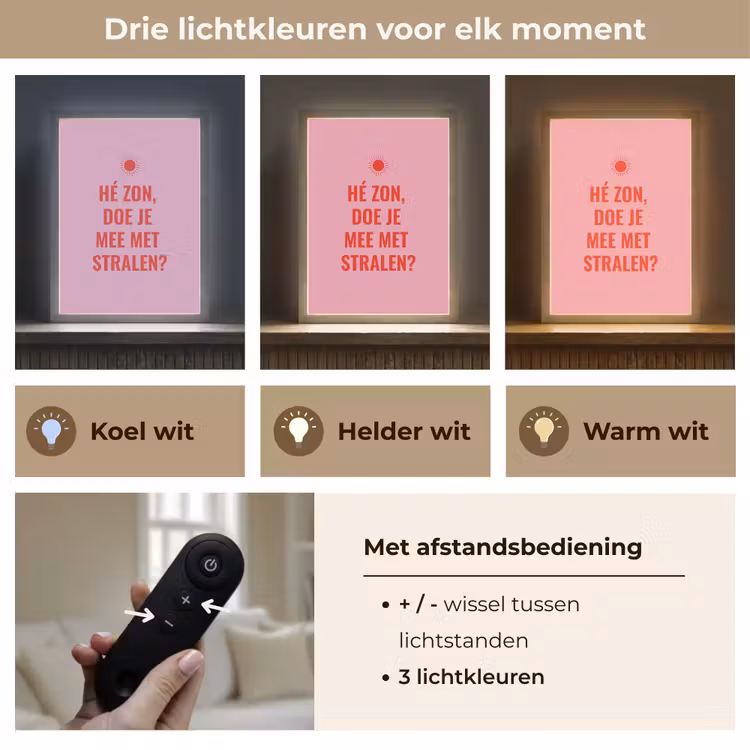 Lightbox - Wandlamp - Roze - Zon - Quote — 7