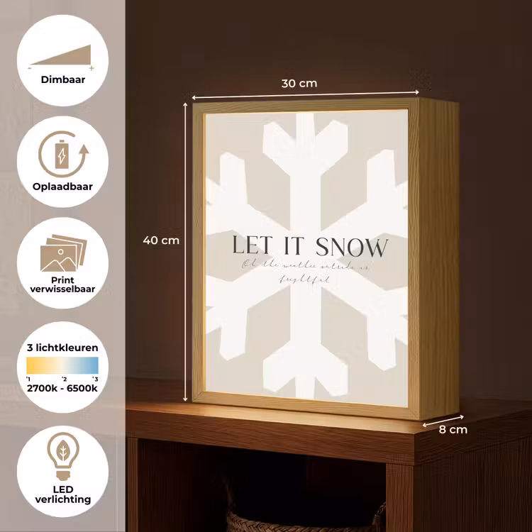 Lightbox - Wandlamp - Sneeuw - Japandi - Winter - Decoratie — 9