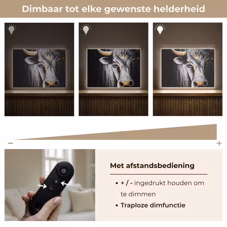 Lightbox - Wandlamp - Stier - Hoorns - Snuit - Goud — 9