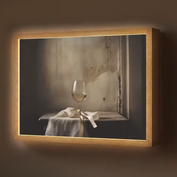 Lightbox - Wandlamp - Strik - Beige - Witte - Wijn — 1
