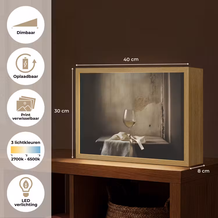 Lightbox - Wandlamp - Strik - Beige - Witte - Wijn — 10