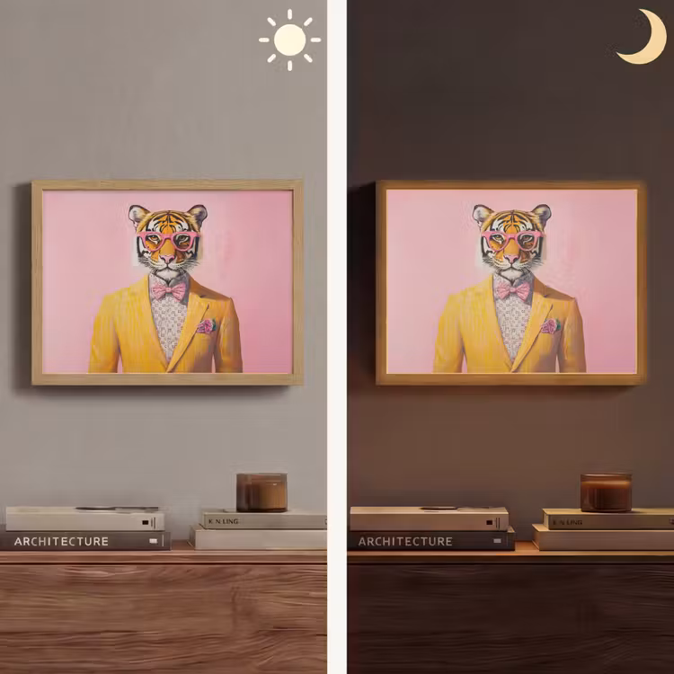 Lightbox - Wandlamp - Tijger - Bril - Geel - Jasje — 6
