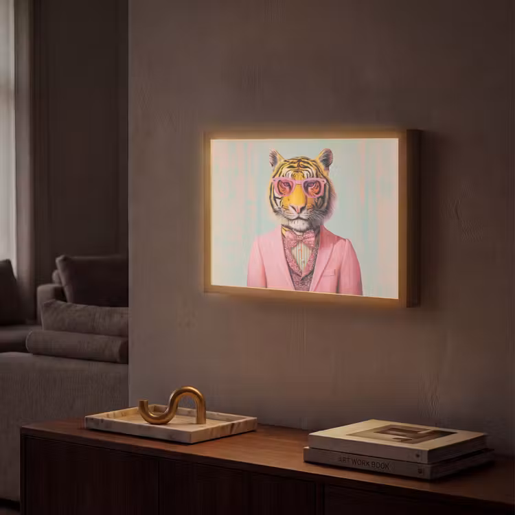 Lightbox - Wandlamp - Tijger - Strik - Jasje - Roze — 2