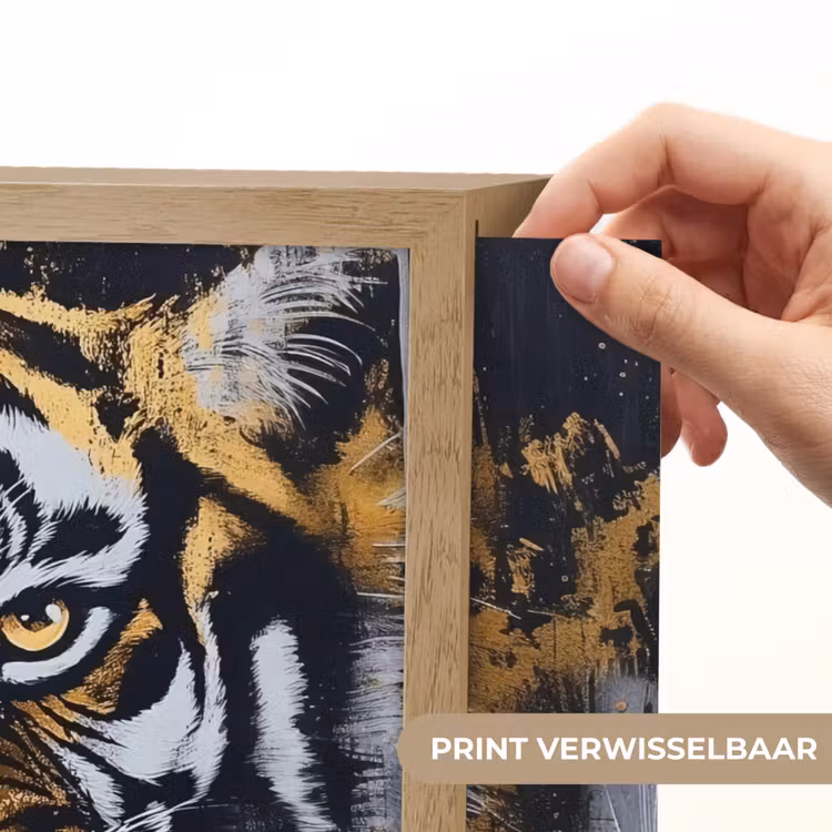 Lightbox - Wandlamp - Tijger - Verfspatten - Goud — 5