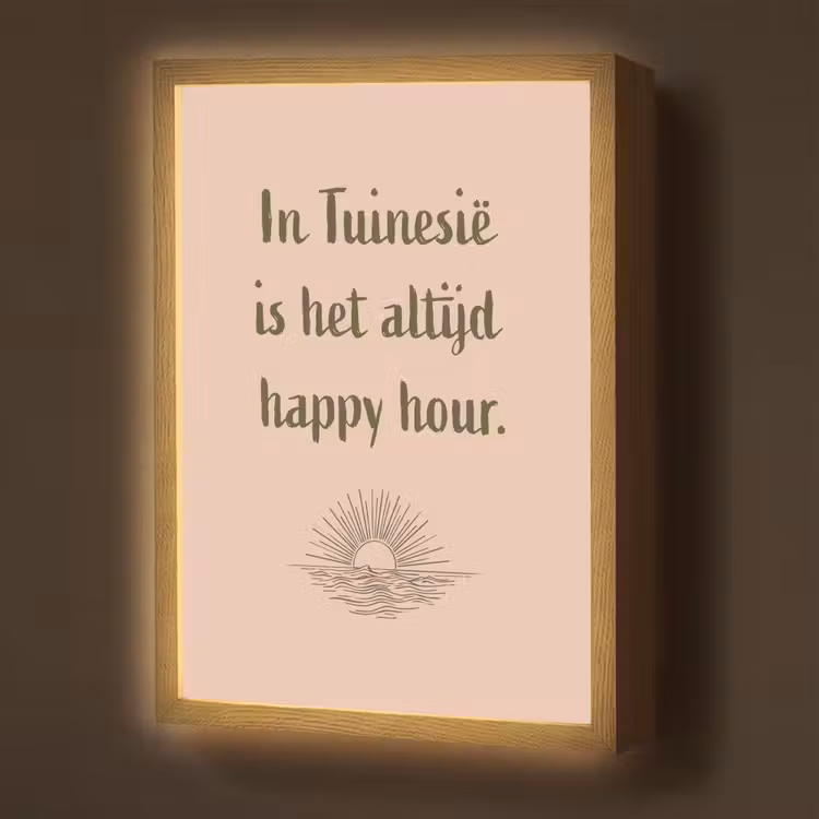 Lightbox - Wandlamp - Tuin - Roze - Quote - Zon — 1