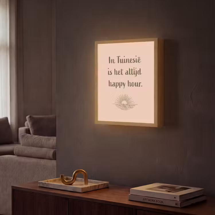Lightbox - Wandlamp - Tuin - Roze - Quote - Zon — 2
