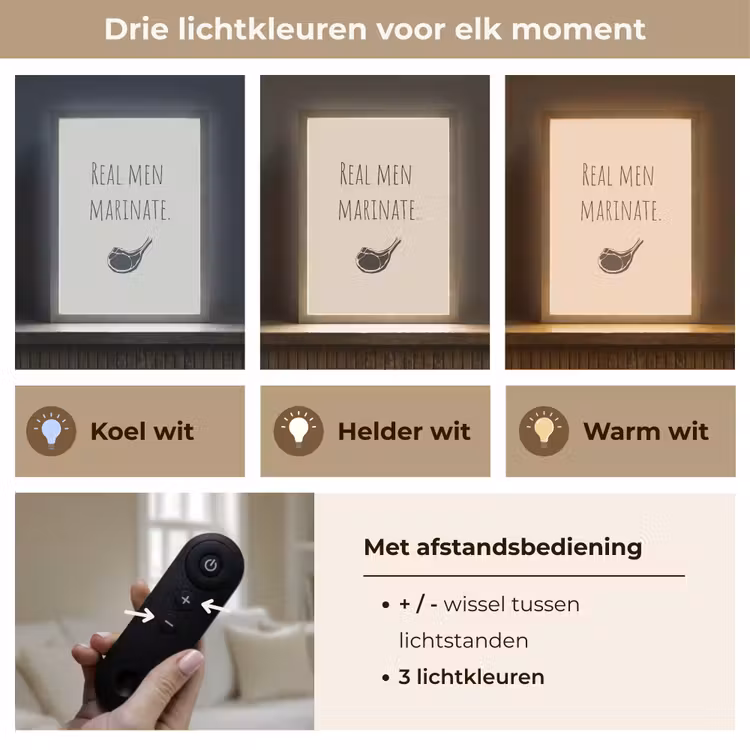 Lightbox - Wandlamp - Vlees - Minimalistisch - Beige - Quote — 7