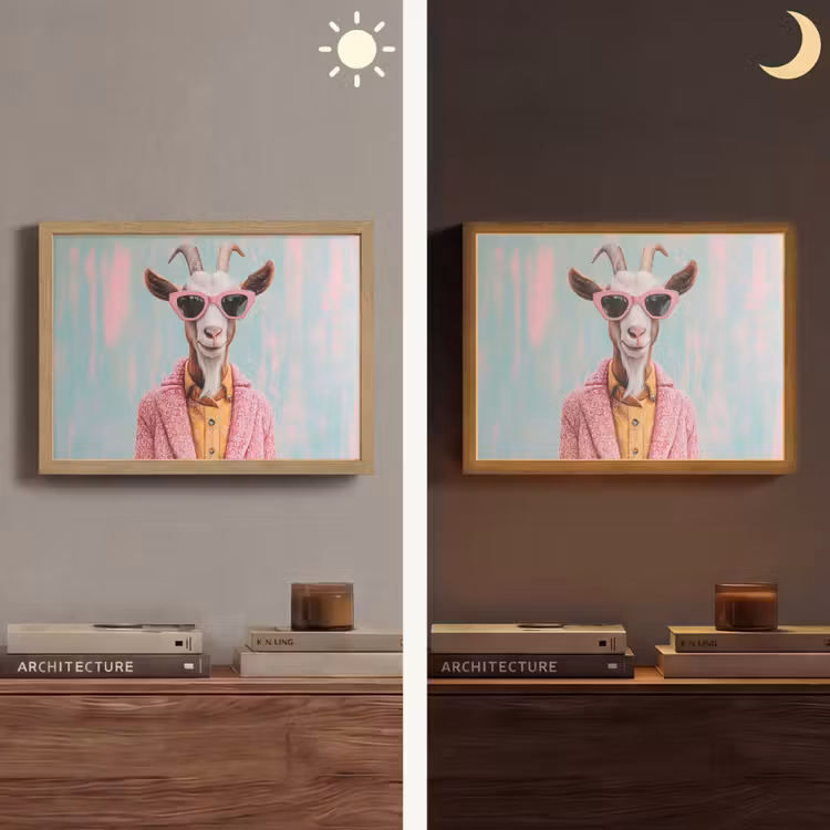 Lightbox - Wandlamp - Zonnebril - Roze - Geit - Horen — 6