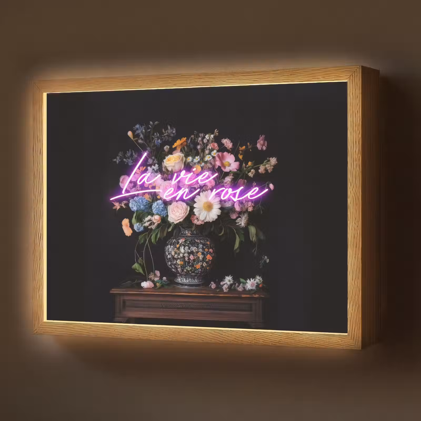 Lightbox - Wandlamp - Neon - Vaas - Bloemen — 1