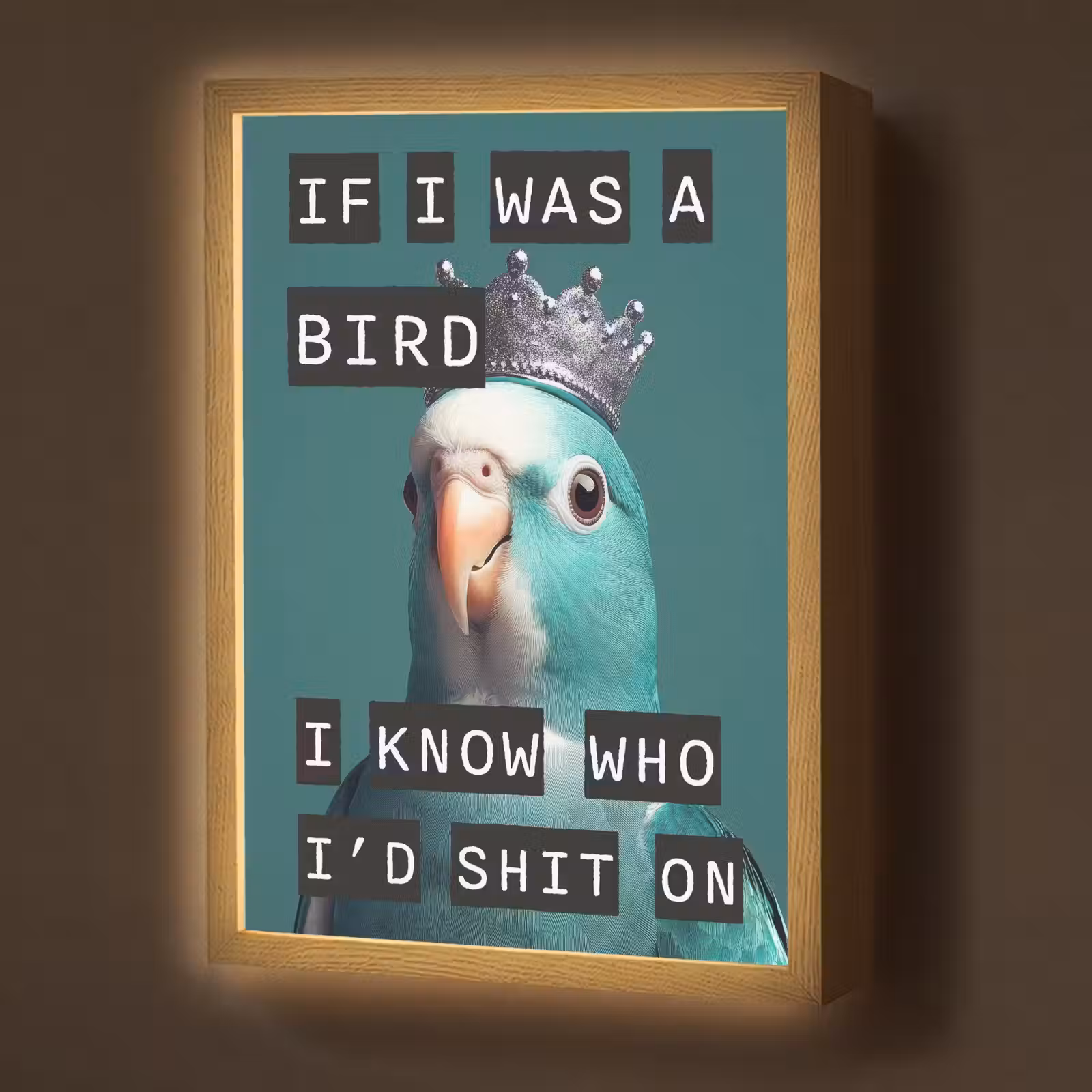 Lightbox - Wandlamp - Parkiet - Turquoise - Quotes - Decoratie — 1