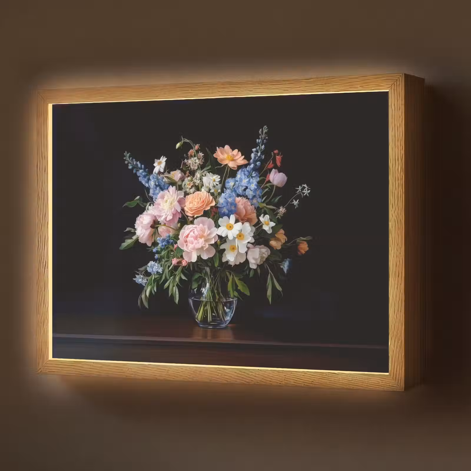 Lightbox - Wandlamp - Pastel - Bloemen - Glazen - Vaas — 1