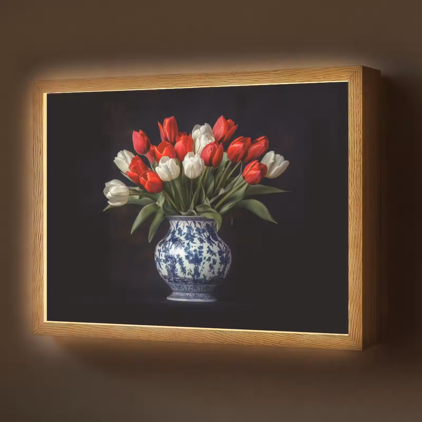 Lightbox - Wandlamp - Rode - Bloemen - Tulpen - Vaas — 1