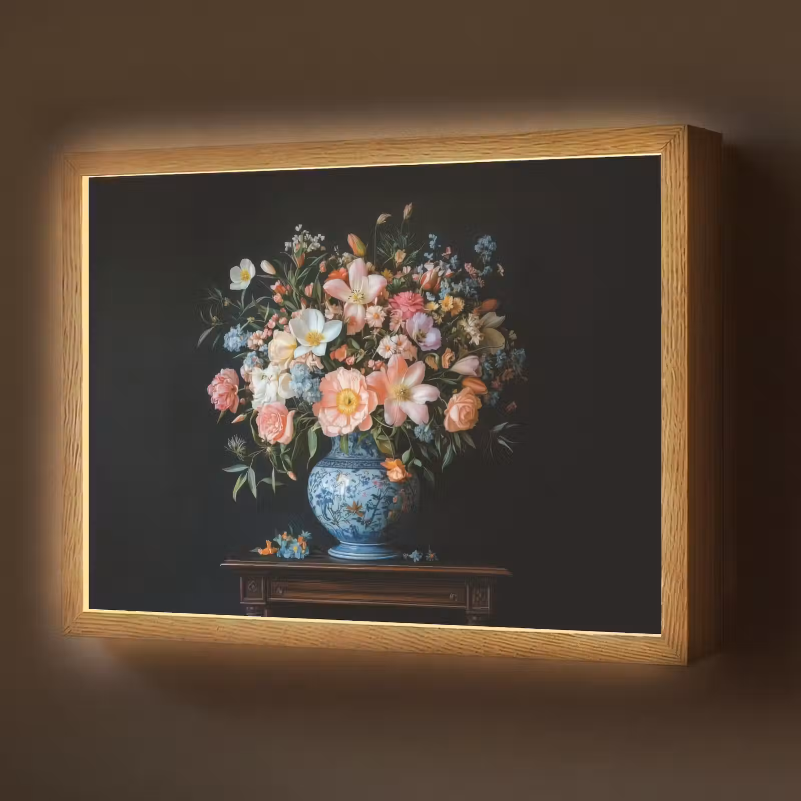 Lightbox - Wandlamp - Roze - Bloemen - Vaas - Kleuren — 1