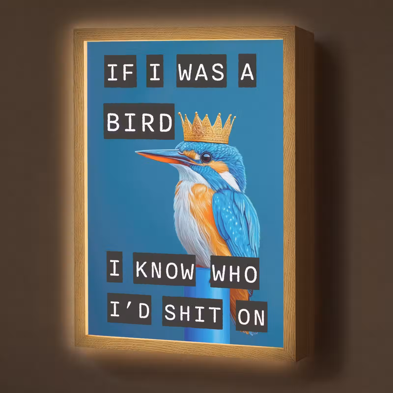 Lightbox - Wandlamp - Vogel - Decoratie - Ijsvogel - Blauw — 1
