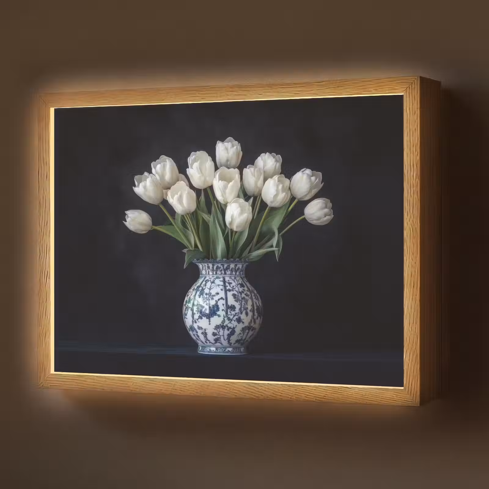 Lightbox - Wandlamp - Wit - Bloemen - Tulpen - Vaas — 1