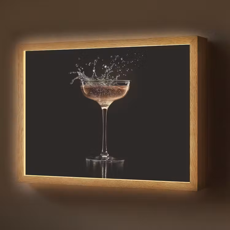 Lightbox - Wandlamp - Cocktail - Zwart - Spetters - Glas — 1