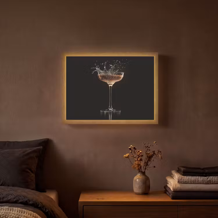 Lightbox - Wandlamp - Cocktail - Zwart - Spetters - Glas — 3
