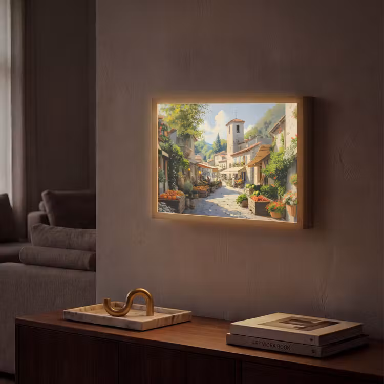 Lightbox - Wandlamp - Dorp - Zon - Kraampjes - Huizen — 2