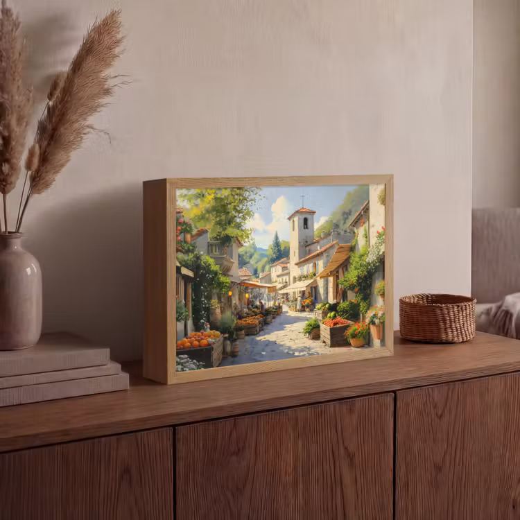 Lightbox - Wandlamp - Dorp - Zon - Kraampjes - Huizen — 4