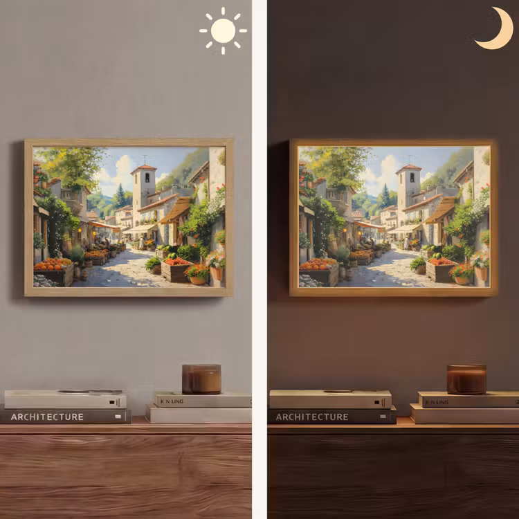 Lightbox - Wandlamp - Dorp - Zon - Kraampjes - Huizen — 6