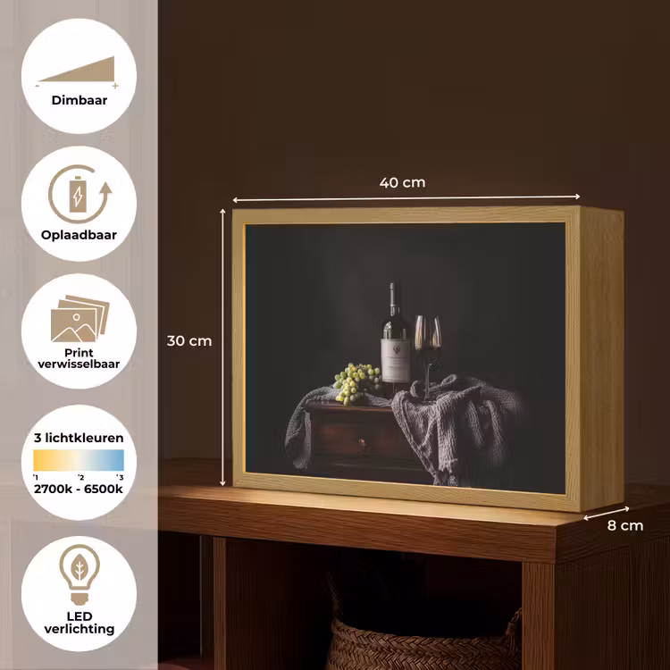 Lightbox - Wandlamp - Druiven - Wijn - Rood - Tafel — 10