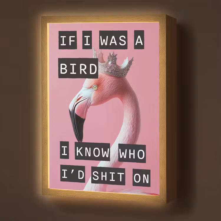 Lightbox - Wandlamp - Flamingo - Roze - Vogel - Decoratie — 1