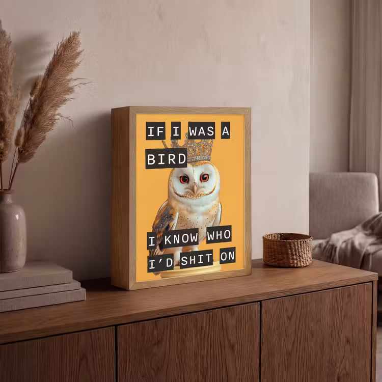 Lightbox - Wandlamp - Geel - Uil - Vogel - Decoratie — 4