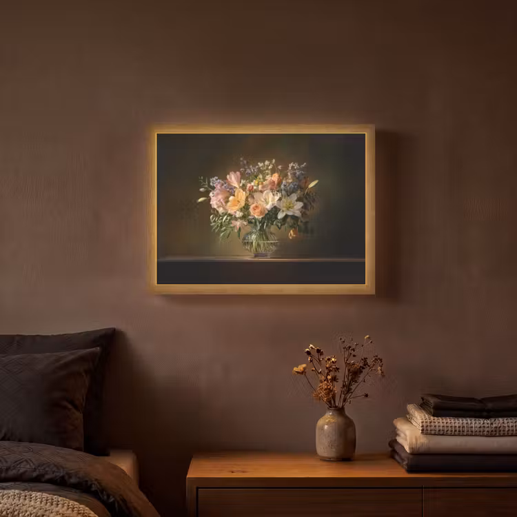 Lightbox - Wandlamp - Glazen - Bloemen - Boeket - Kleuren — 3