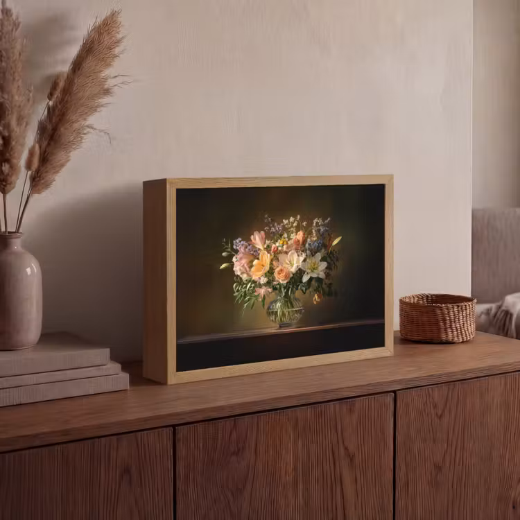 Lightbox - Wandlamp - Glazen - Bloemen - Boeket - Kleuren — 4