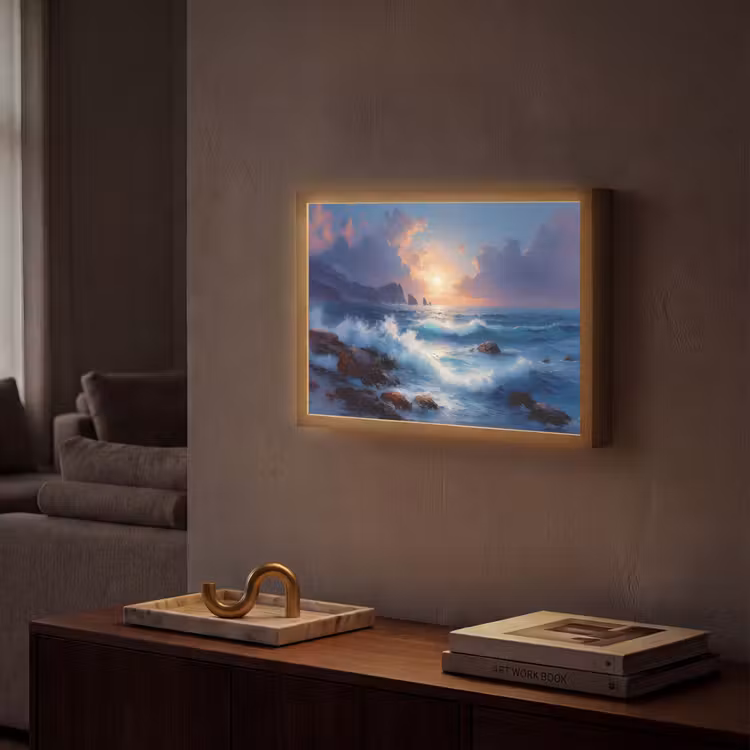 Lightbox - Wandlamp - Golven - Zee - Kleurrijk - Rotsen — 2