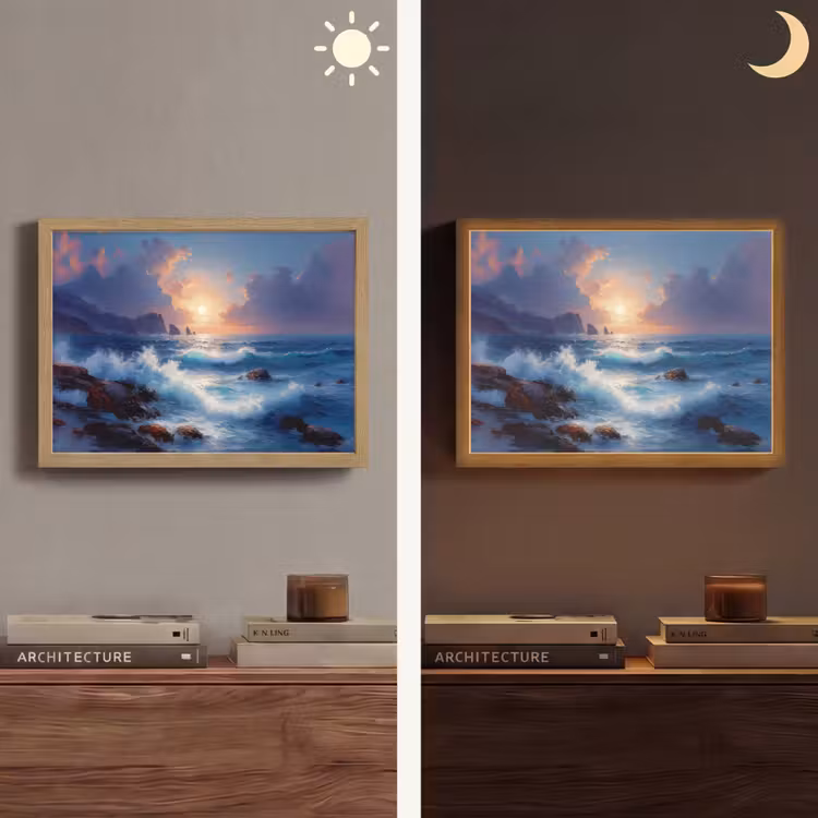 Lightbox - Wandlamp - Golven - Zee - Kleurrijk - Rotsen — 6