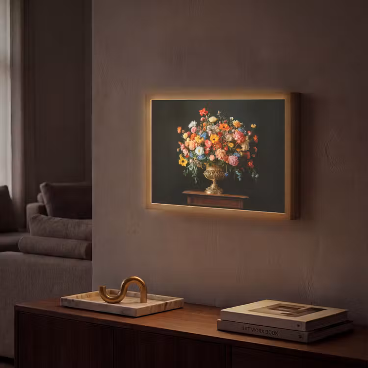 Lightbox - Wandlamp - Goud - Bloemen - Kleuren - Vaas — 2