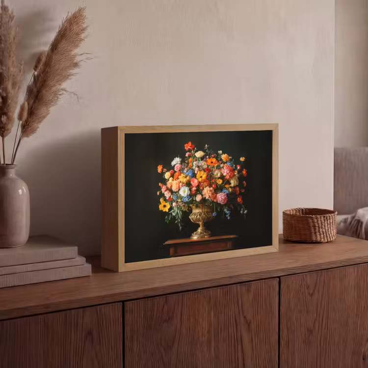 Lightbox - Wandlamp - Goud - Bloemen - Kleuren - Vaas — 4