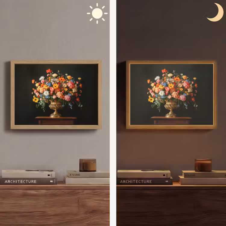 Lightbox - Wandlamp - Goud - Bloemen - Kleuren - Vaas — 6