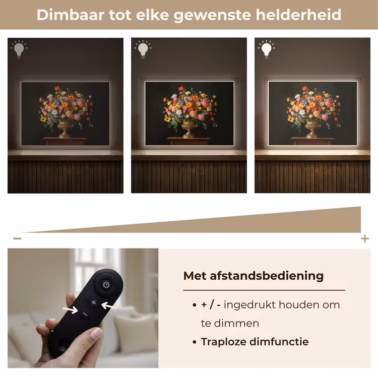 Lightbox - Wandlamp - Goud - Bloemen - Kleuren - Vaas — 9