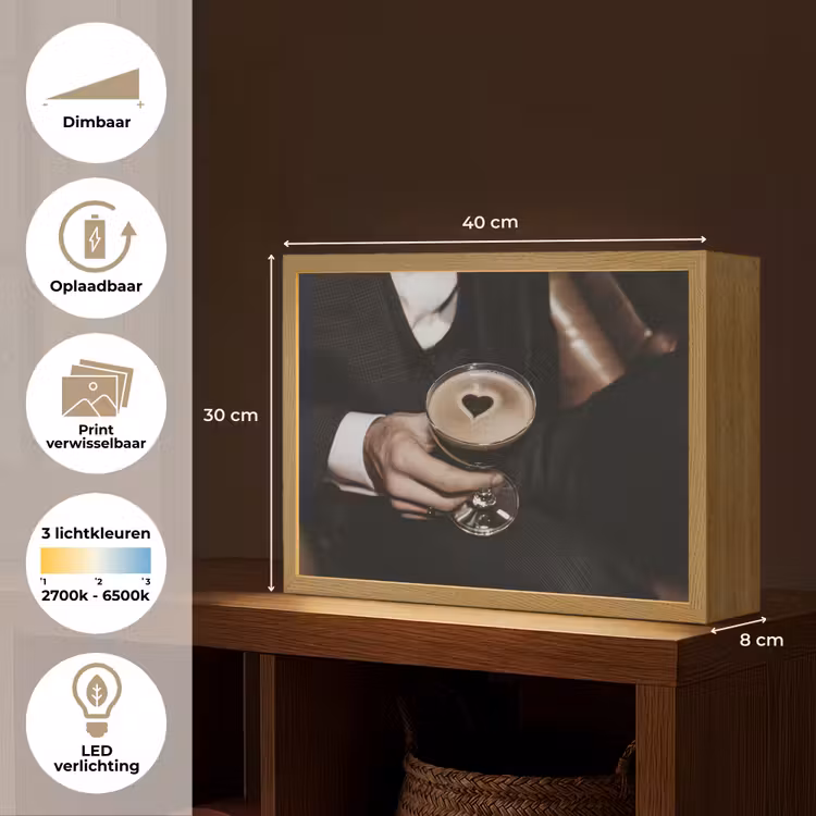 Lightbox - Wandlamp - Hartje - Cocktail - Espresso Martini - Hand — 10