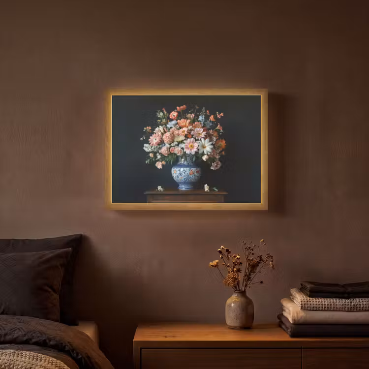 Lightbox - Wandlamp - Hout - Vaas - Kleuren - Bloemen — 3