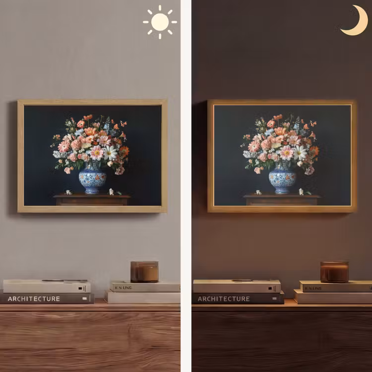 Lightbox - Wandlamp - Hout - Vaas - Kleuren - Bloemen — 6