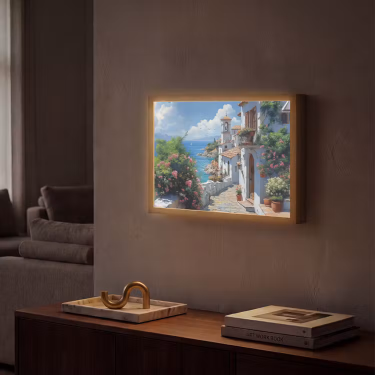 Lightbox - Wandlamp - Huizen - Zee - Bomen - Bloemen — 2