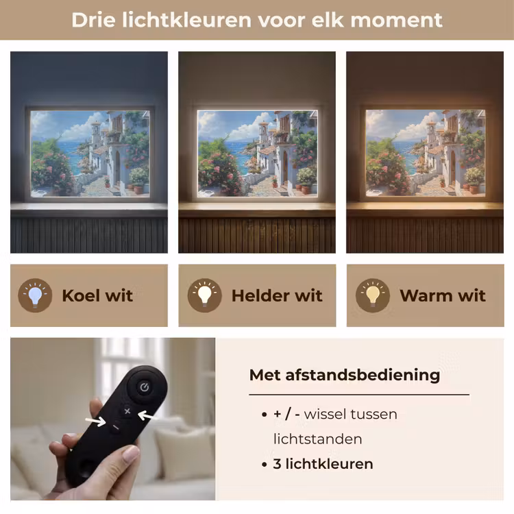 Lightbox - Wandlamp - Huizen - Zee - Bomen - Bloemen — 8