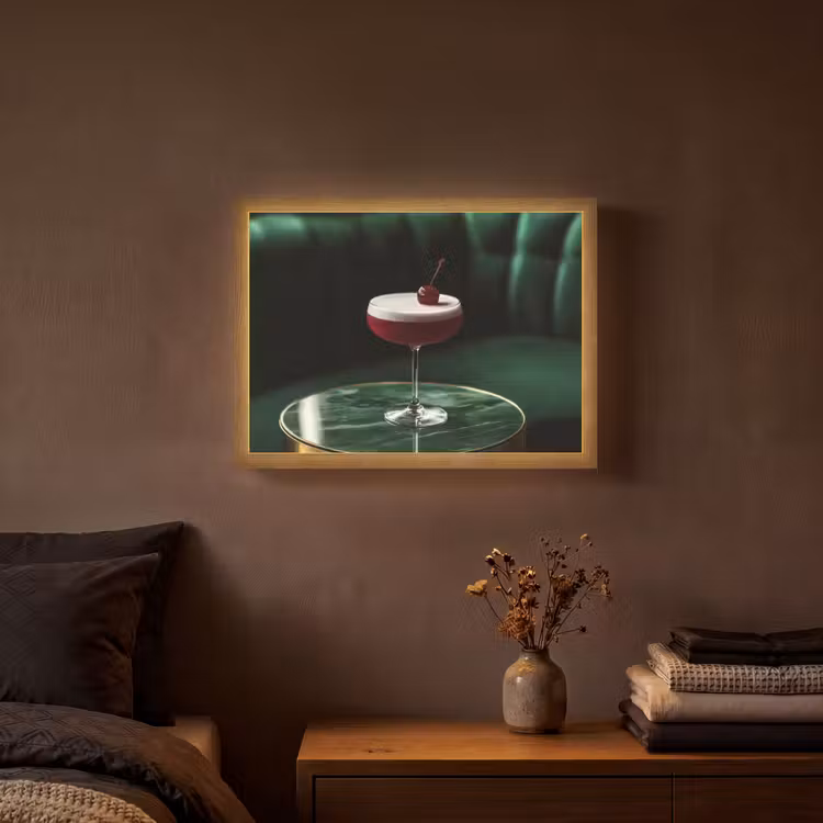 Lightbox - Wandlamp - Kers - Cocktail - Rood - Marmer — 3