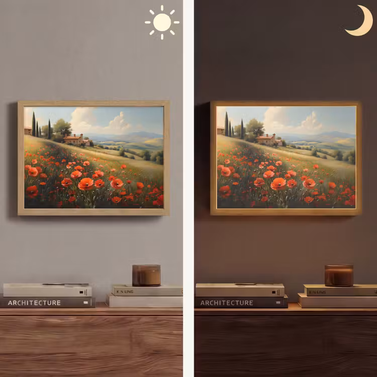 Lightbox - Wandlamp - Klaprozen - Rood - Heuvels - Landschap — 6