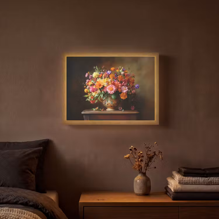 Lightbox - Wandlamp - Kleuren - Boeket - Vaas - Hout — 3