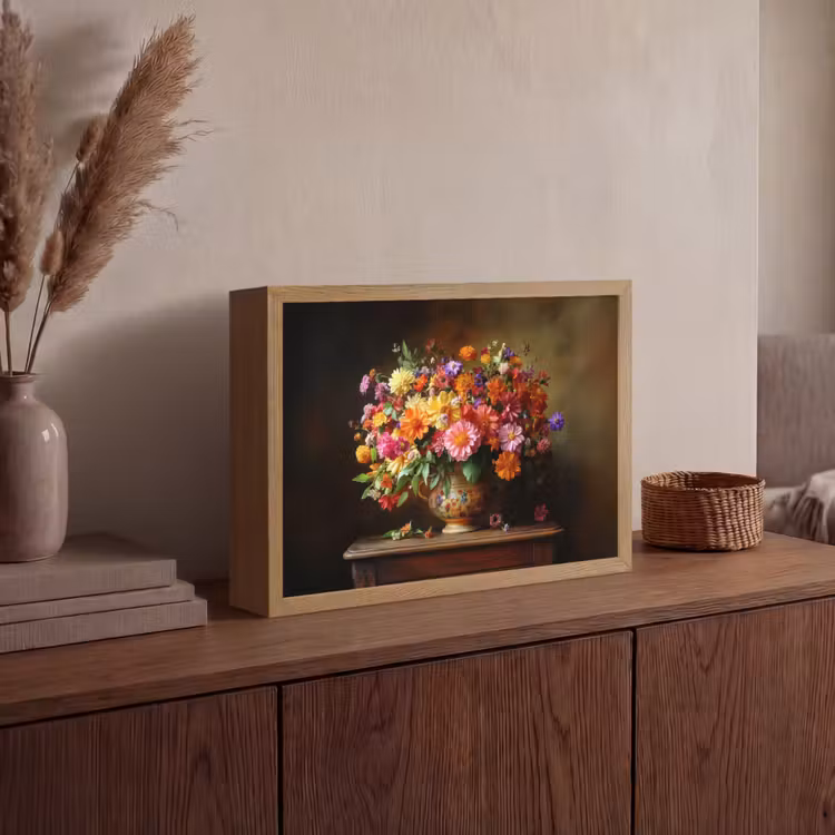 Lightbox - Wandlamp - Kleuren - Boeket - Vaas - Hout — 4