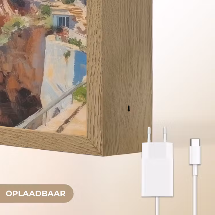 Lightbox - Wandlamp - Kustdorp - Schilderij - Rotsen - Boten — 7