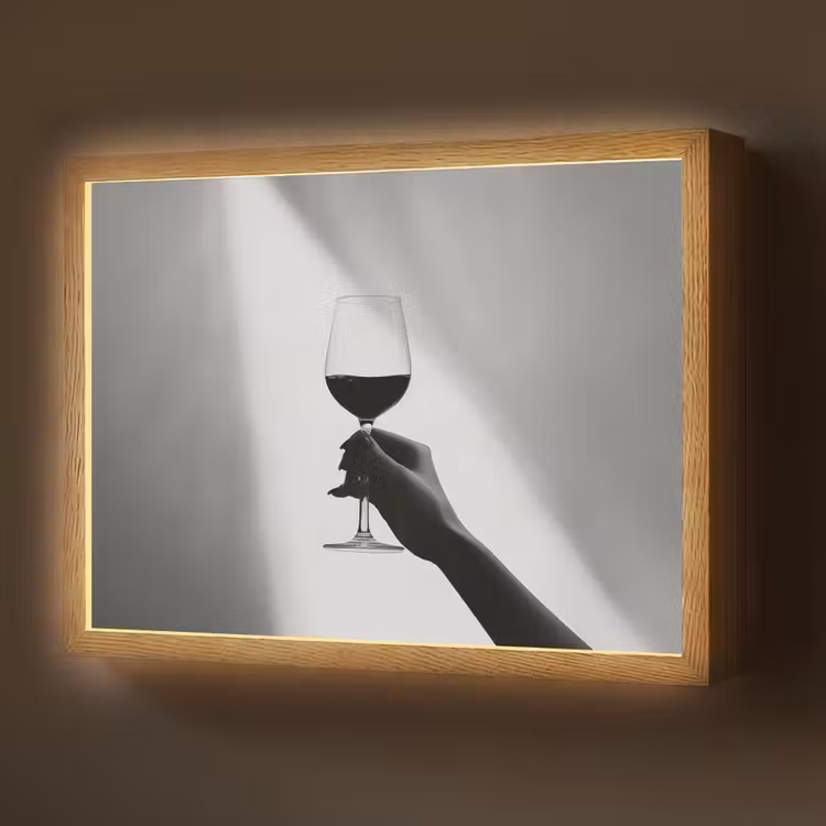 Lightbox - Wandlamp - Lichtinval - Wijn - Rood - Glas — 1