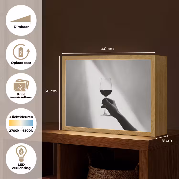 Lightbox - Wandlamp - Lichtinval - Wijn - Rood - Glas — 10
